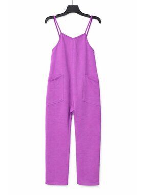 Grayson Social Girls Purple French Terry Cami Jumpsuit Size Small 6-6X NWT